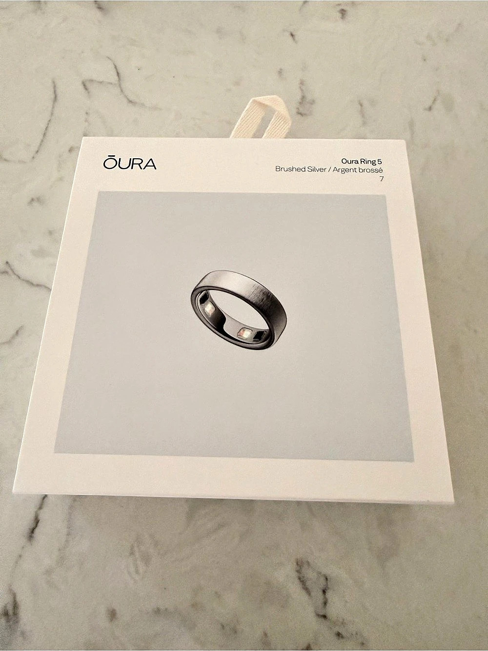 Oura Ring 5 Brushed Silver Smart Ring NWT Size 7